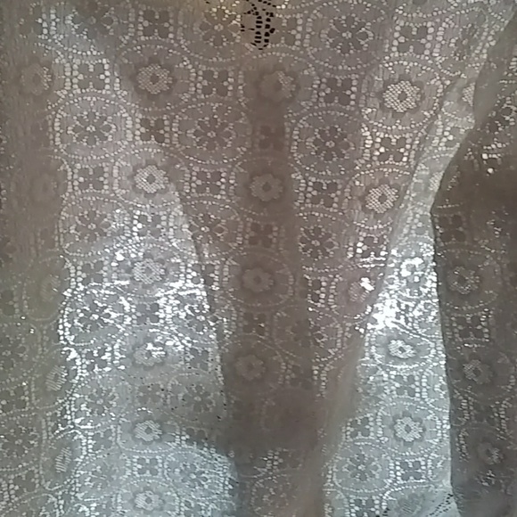 Large white blouse boho floral sheer - Picture 8 of 8